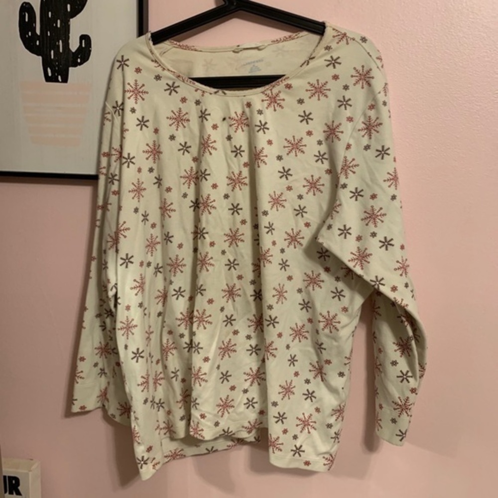 LandsEnd | snowflake long sleeve - Picture 1 of 3